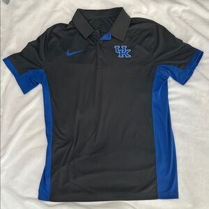 Nike Men's Black and Blue Polo Shirt with UK logo